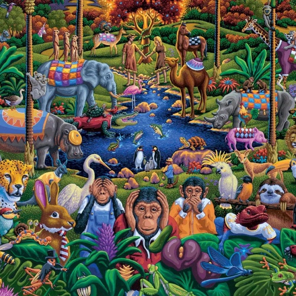 Dowdle Puzzle NEW Animals Of Eden 500 PC Biblical Garden Of Eden
